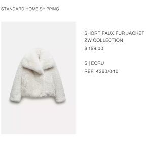 Zara Soft Faux Fur Jacket in ECRU